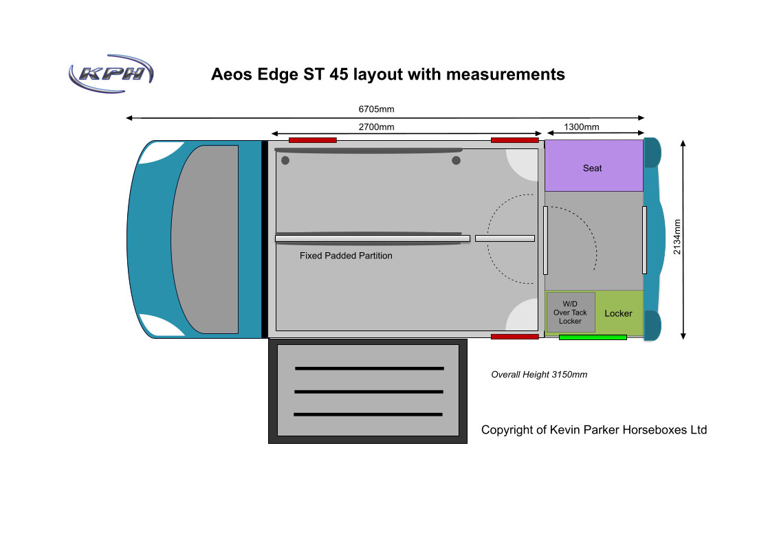 Aeos Edge ST 45 layout with measurements