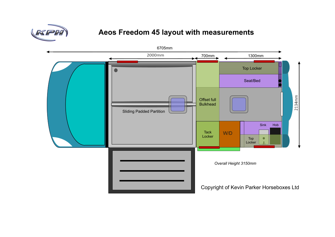 Aeos Freedom 45 layout with measurements
