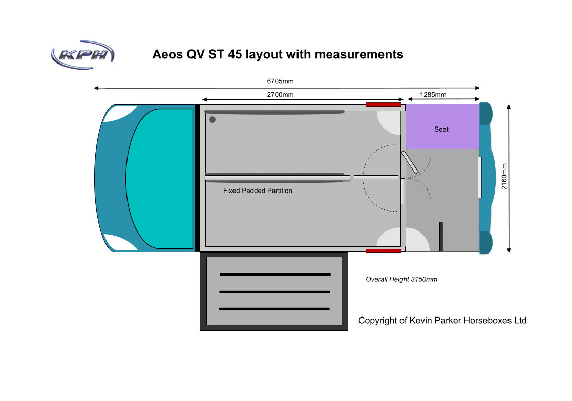 Aeos QV ST 45 layout with measurements